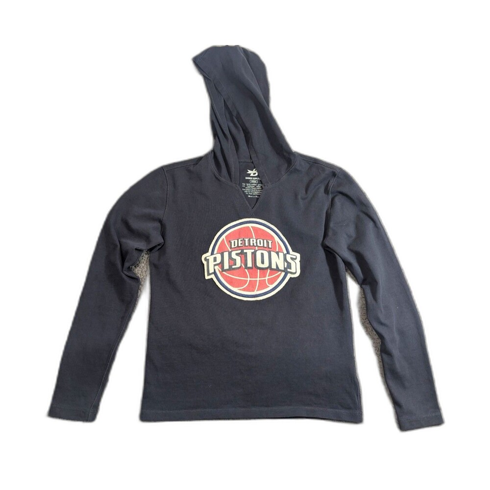 Detroit Pistons Hoodie Womens M Navy Graphic Pullover NBA